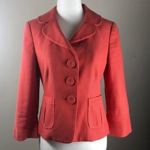 Ann Taylor coral tweed blazer size 0